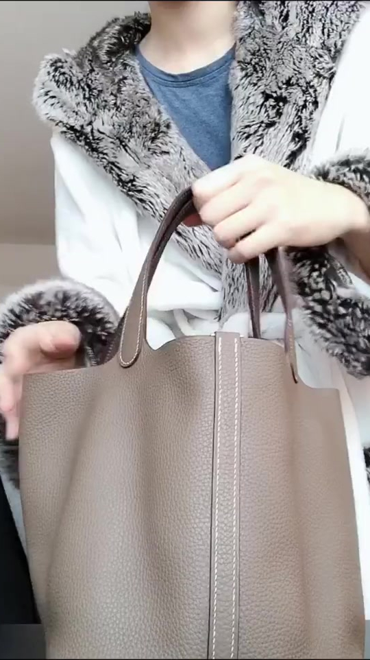 爱马仕菜篮子Picotin大象灰22银扣Tc开箱