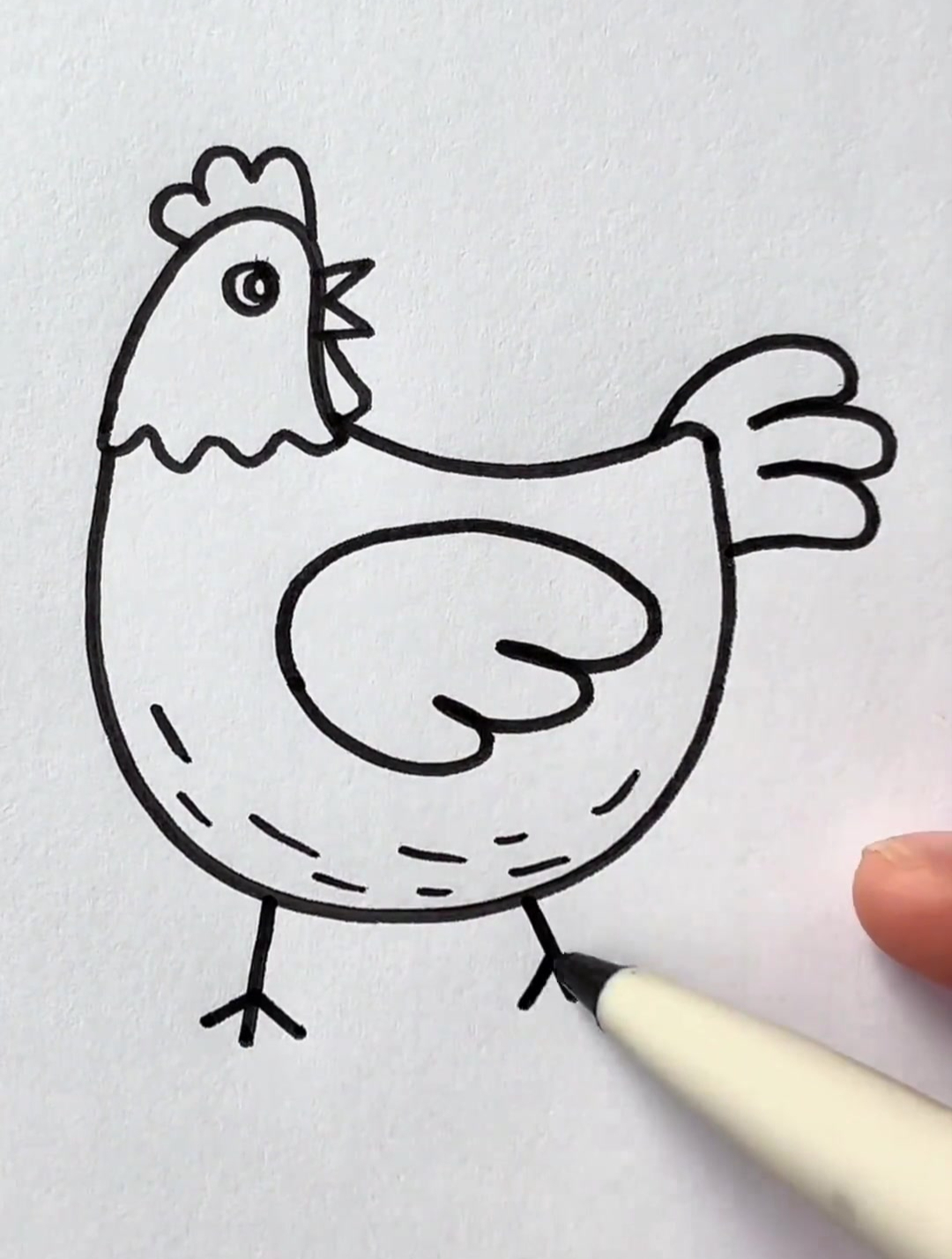 用字母U画母鸡特别简单