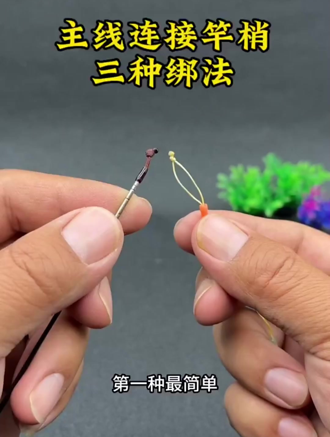 钓鱼大师常用的主线连接竿稍绑法,牢固实用,看一遍就能学会