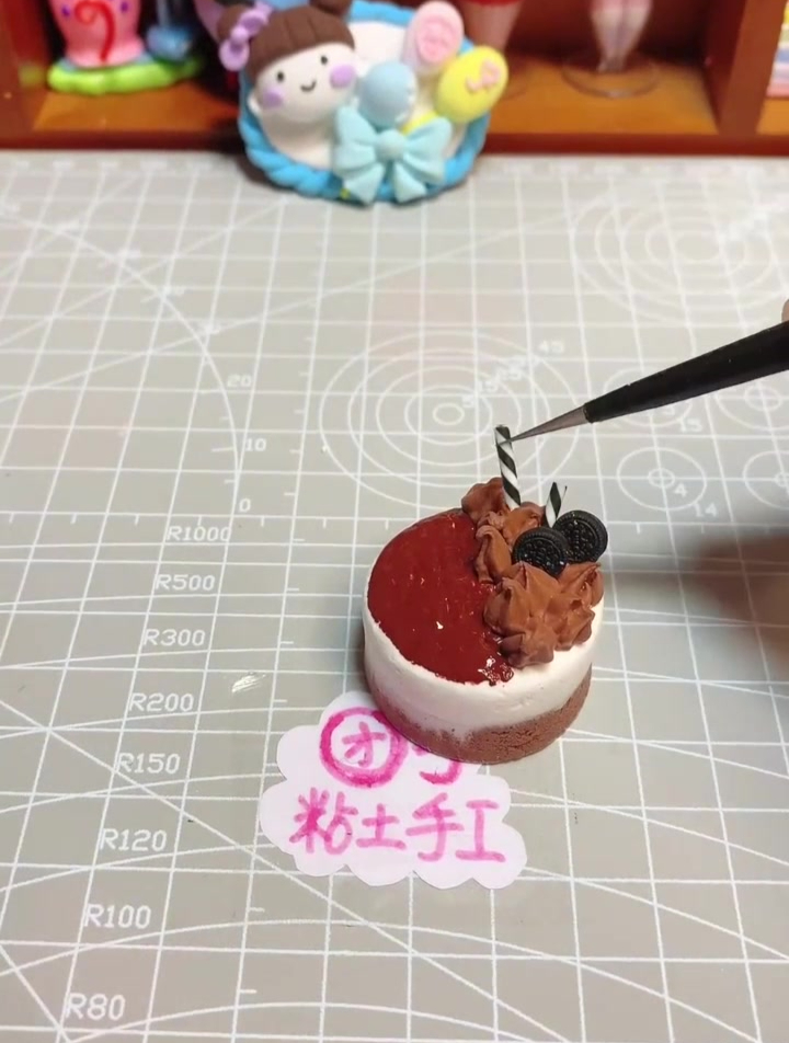 奥利奥巧克力淋面蛋糕粘土手工