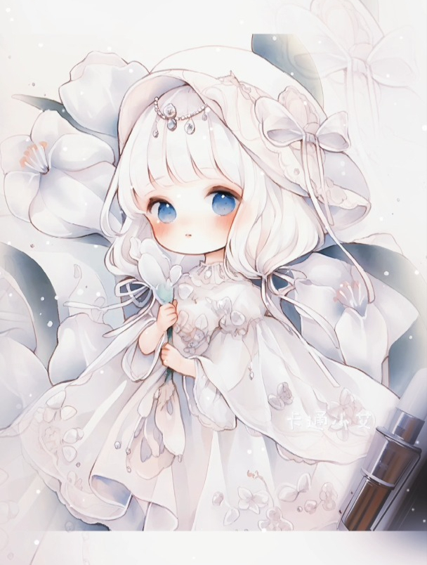 百合花公主卡通画 花朵拟人