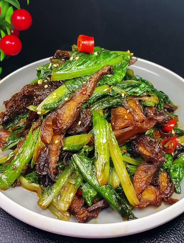 分享油麦菜炒鲜蘑做法