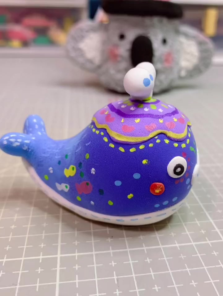 民族风小鲸鱼～承载了多少美好与梦想呀!手工diy 超轻粘土