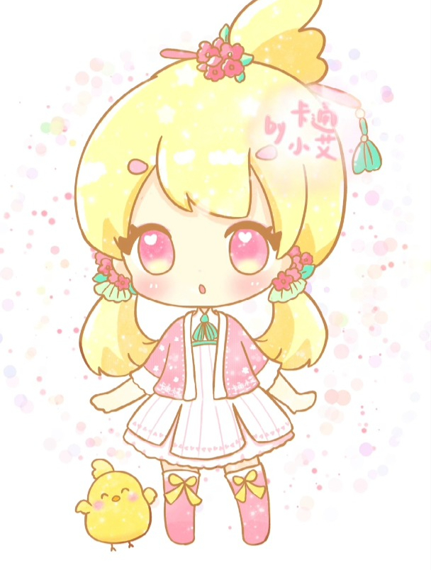 卡通小艾古风汉服生肖公主简笔画