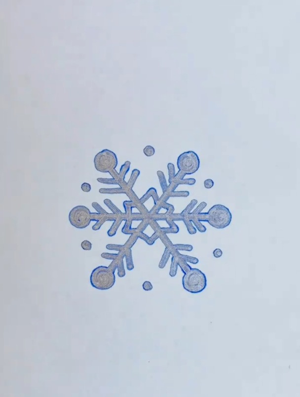 雪花简笔画,这样画雪花太美了!