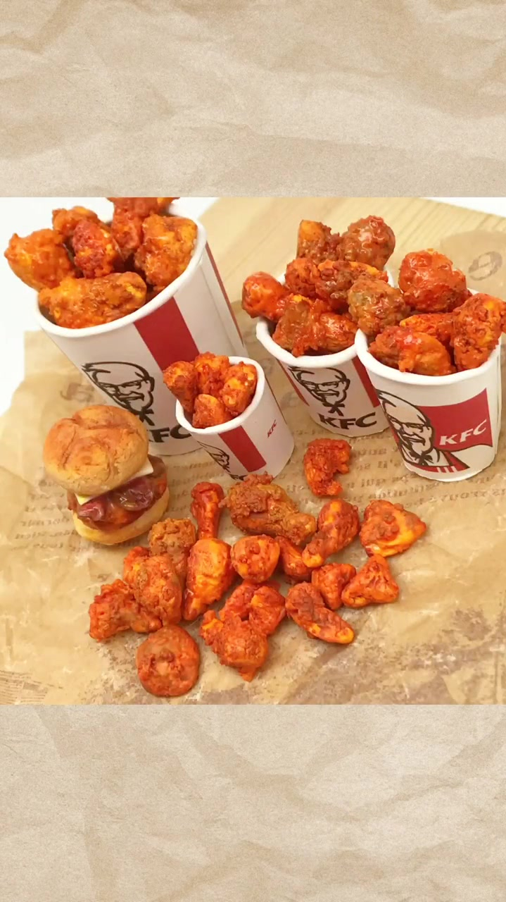 粘土教程,仿真KFC肯德基炸鸡全家桶