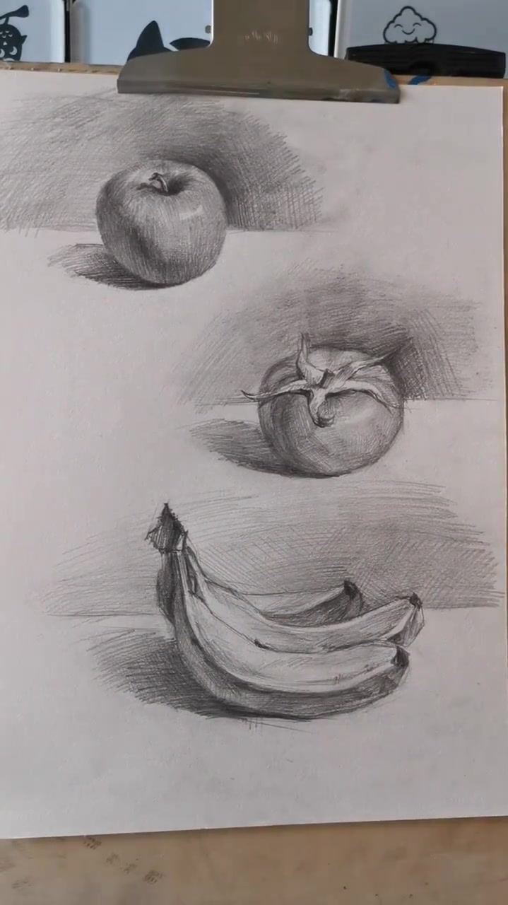 光影素描,西红柿苹果