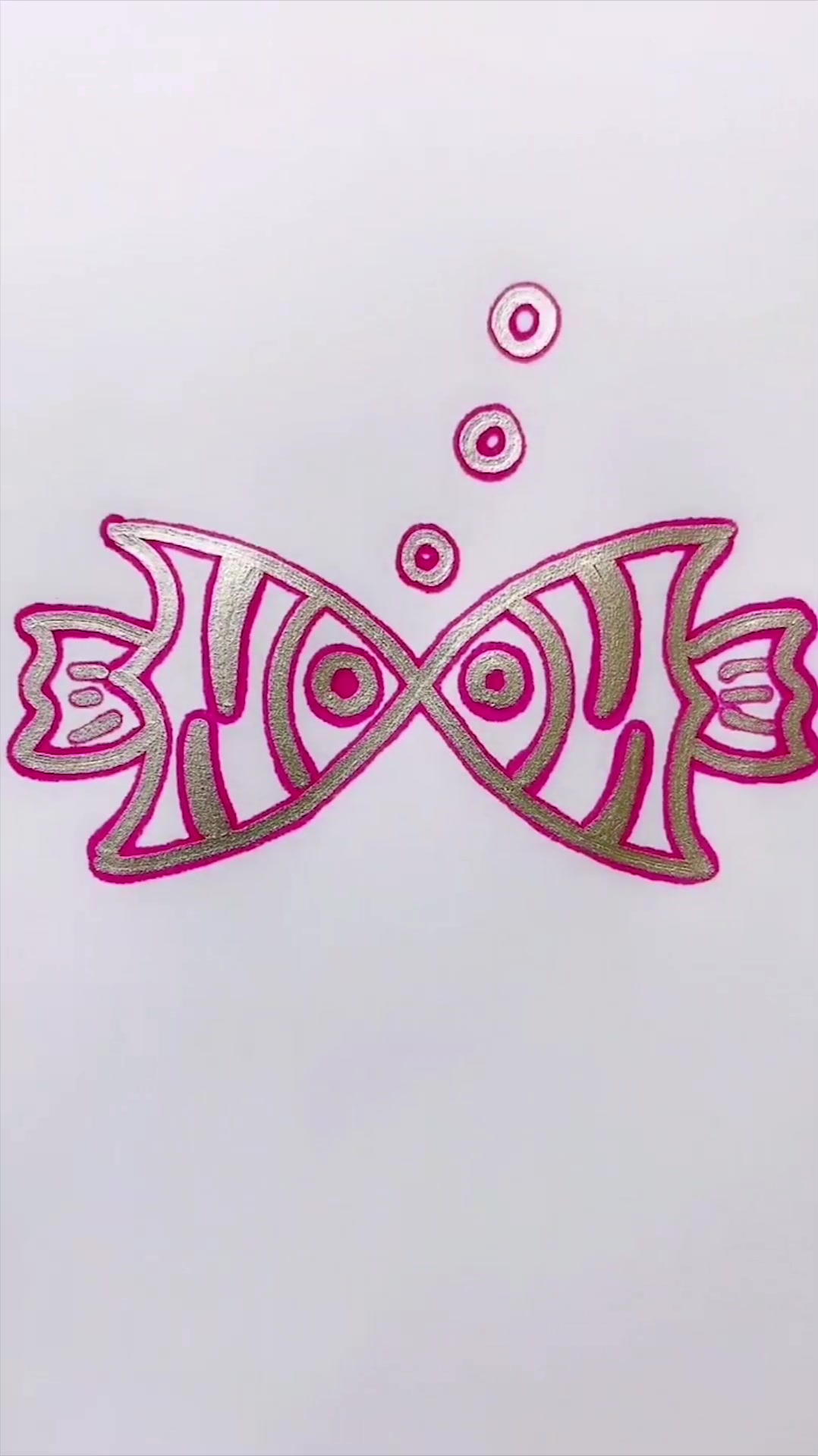 30秒就能完成的小金鱼简笔画