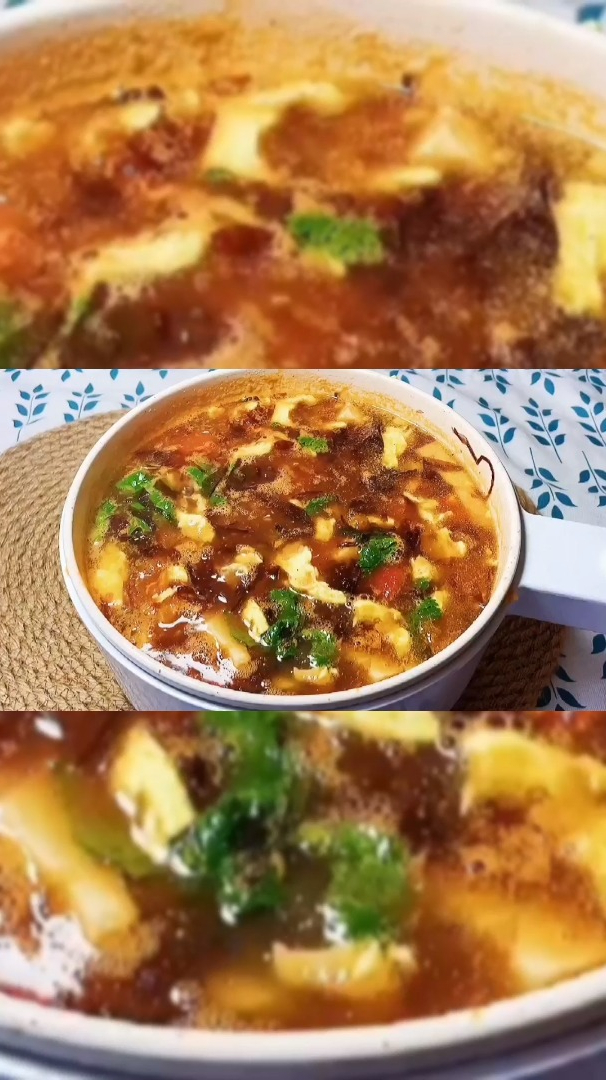 喝不胖的黑胡椒鸡蛋紫菜豆腐汤,味道鲜美