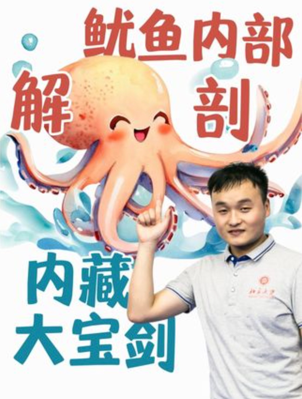 巨型鱿鱼内部是什么样子的?深藏晶莹剔透的大宝剑