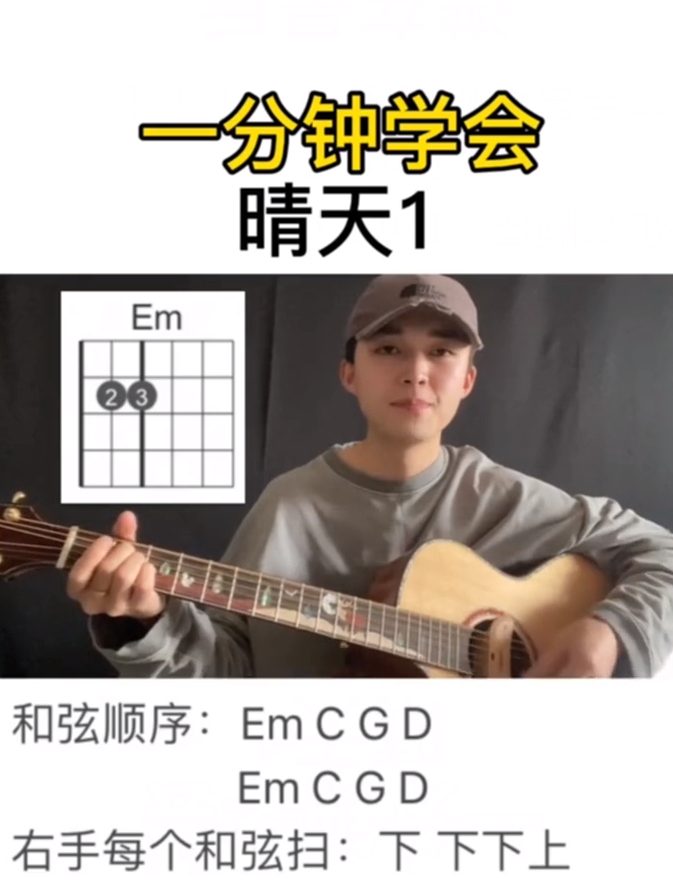 零基础学吉他,吉他弹唱教学,吉他谱,晴天吉他教程