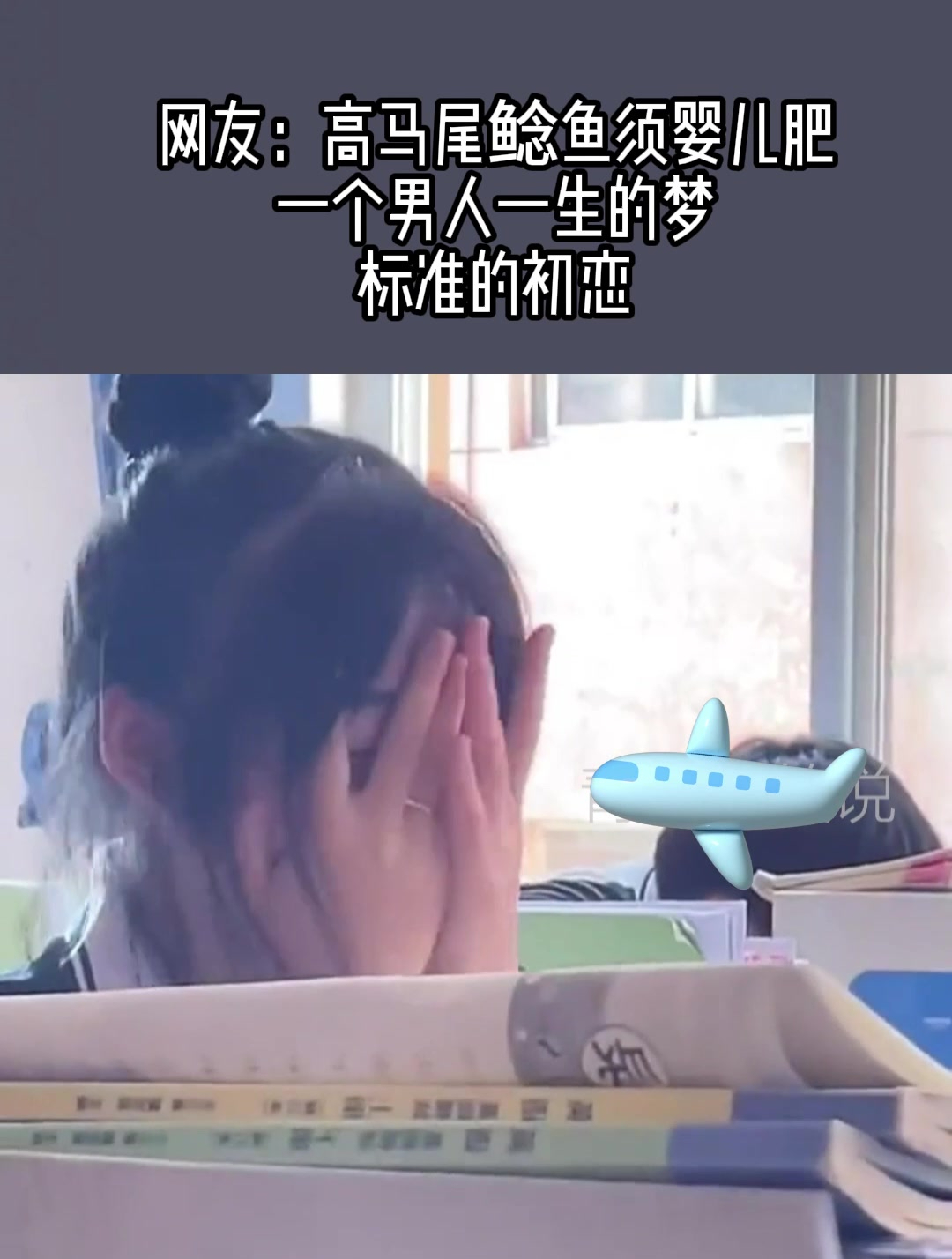 网友:高马尾鲶鱼须婴儿肥,一个男人一生的梦,标准的初恋