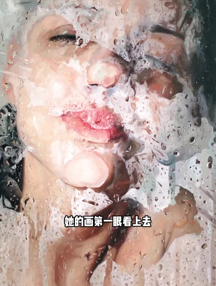 她的超写实油画离不开水的元素,有如摄影照片油画艺术家欧美风
