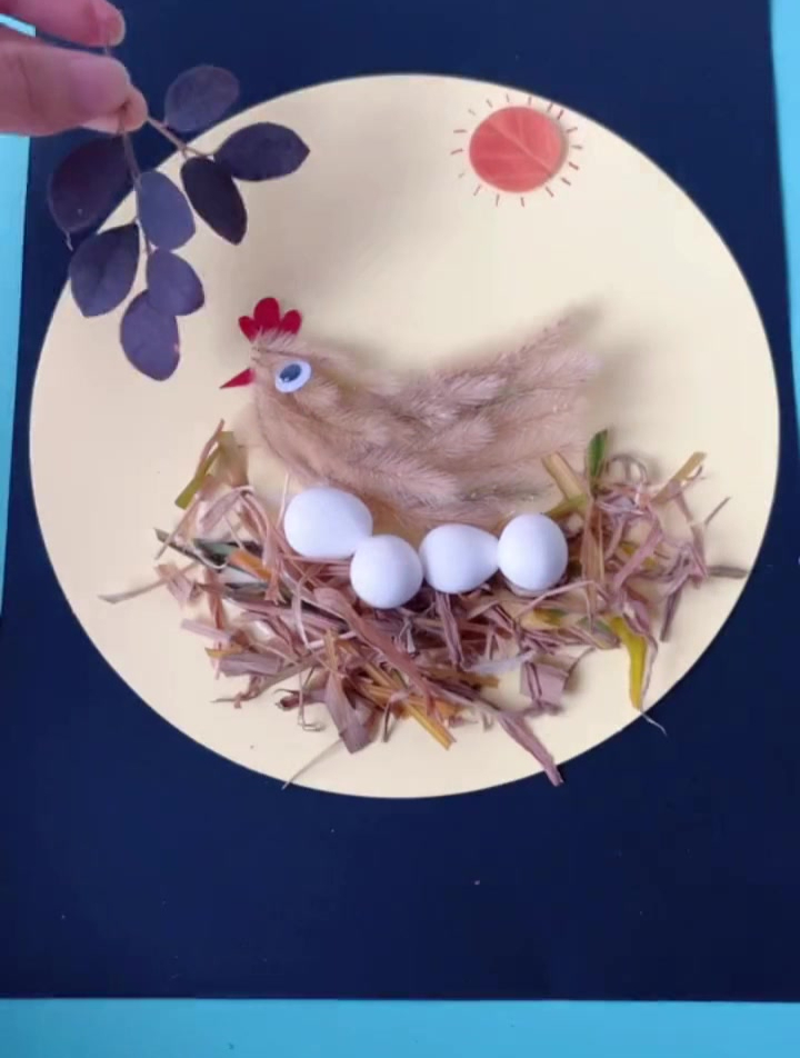 毛毛草竟然可以做出这么漂亮的母鸡