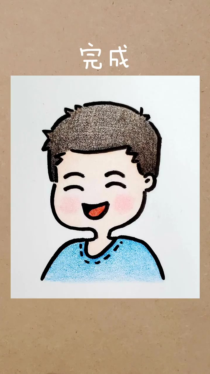 简笔画,来个清爽的男头