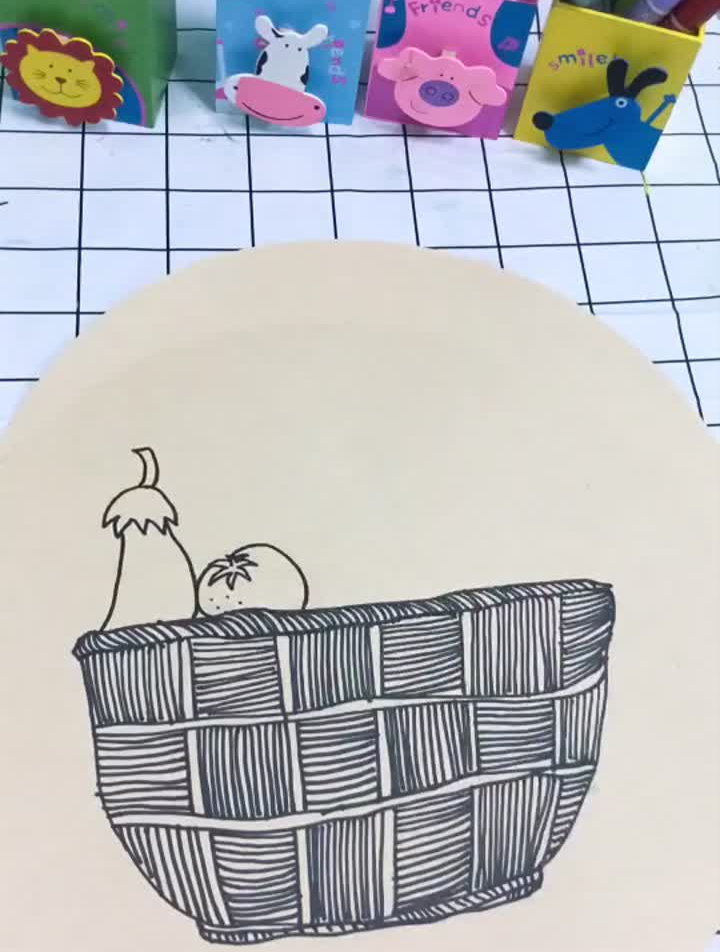 蔬菜篮子,之前画画草莓篮子还记得吗最近没有好用的配乐了