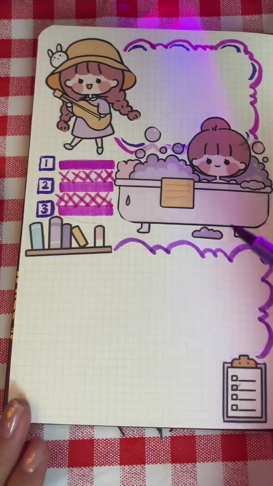 今天做了一个紫色系少女心的手帐,手帐排版给你看看我的手帐吧
