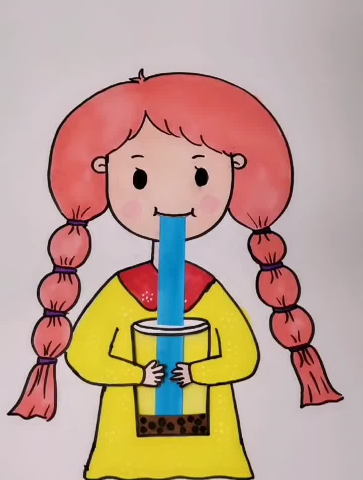 奶茶要这样喝才有趣简笔画简笔画教程