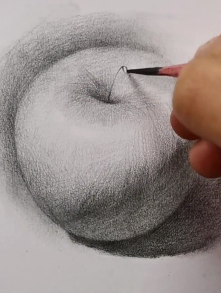 素描初学者-素描单体苹果绘画步骤示范