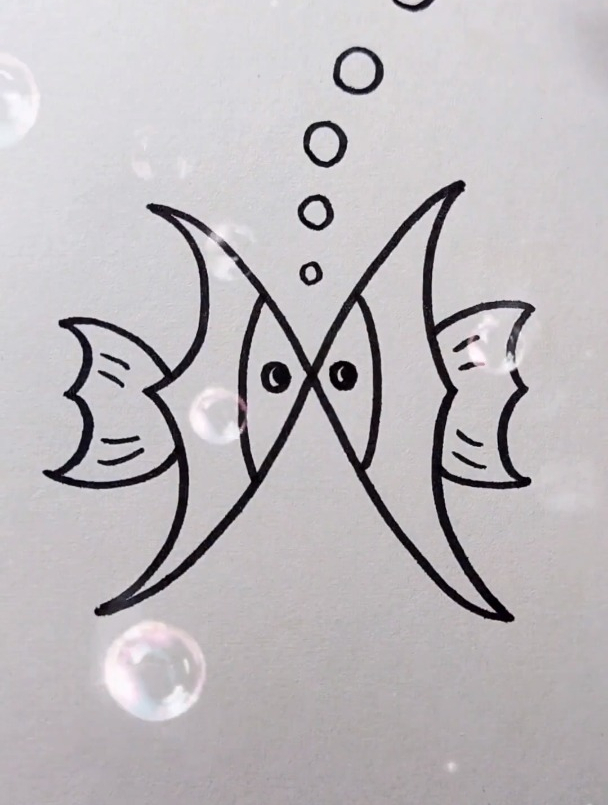 双鱼,简单易学,简笔画
