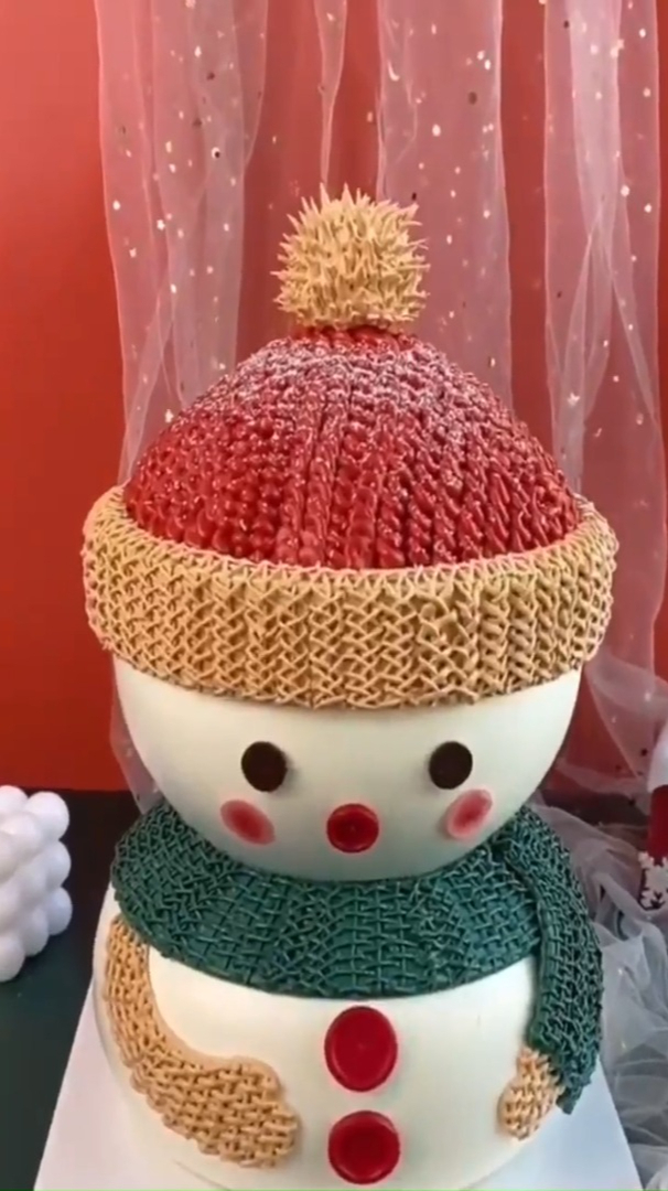 高难度雪人裱花,没有稳扎稳打的功底不建议尝试哦丨蛋糕裱花培训