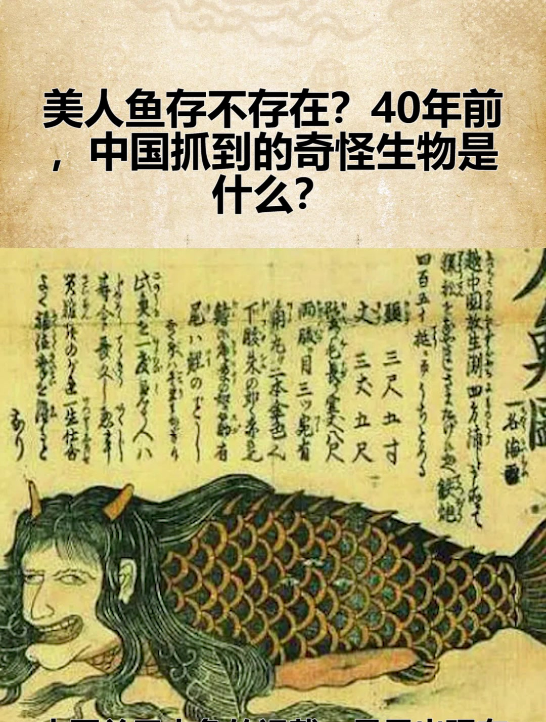 美人鱼存不存在?40年前,中国抓到的奇怪生物是什么?