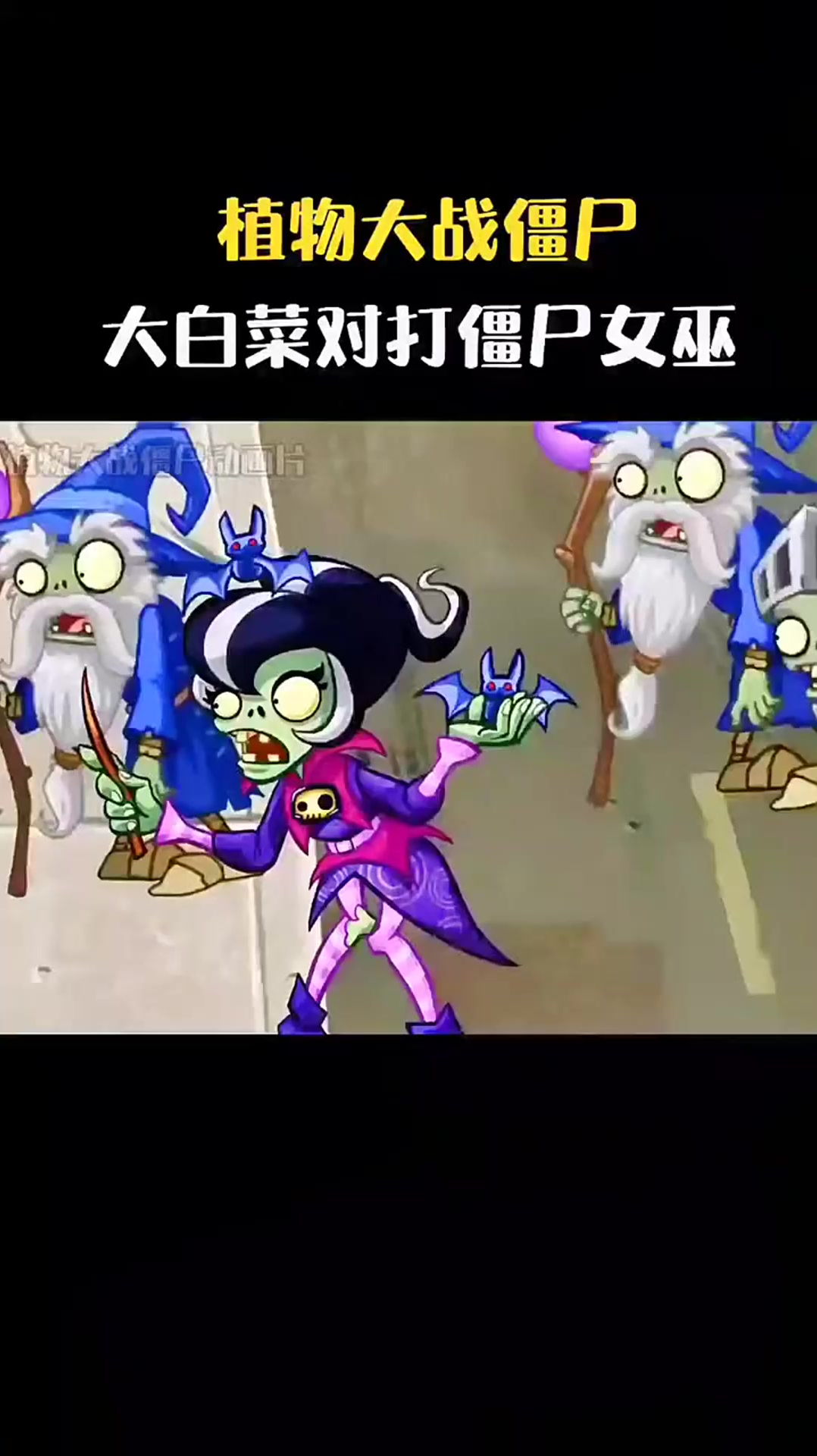 植物大战僵尸:大白菜对打僵尸女巫