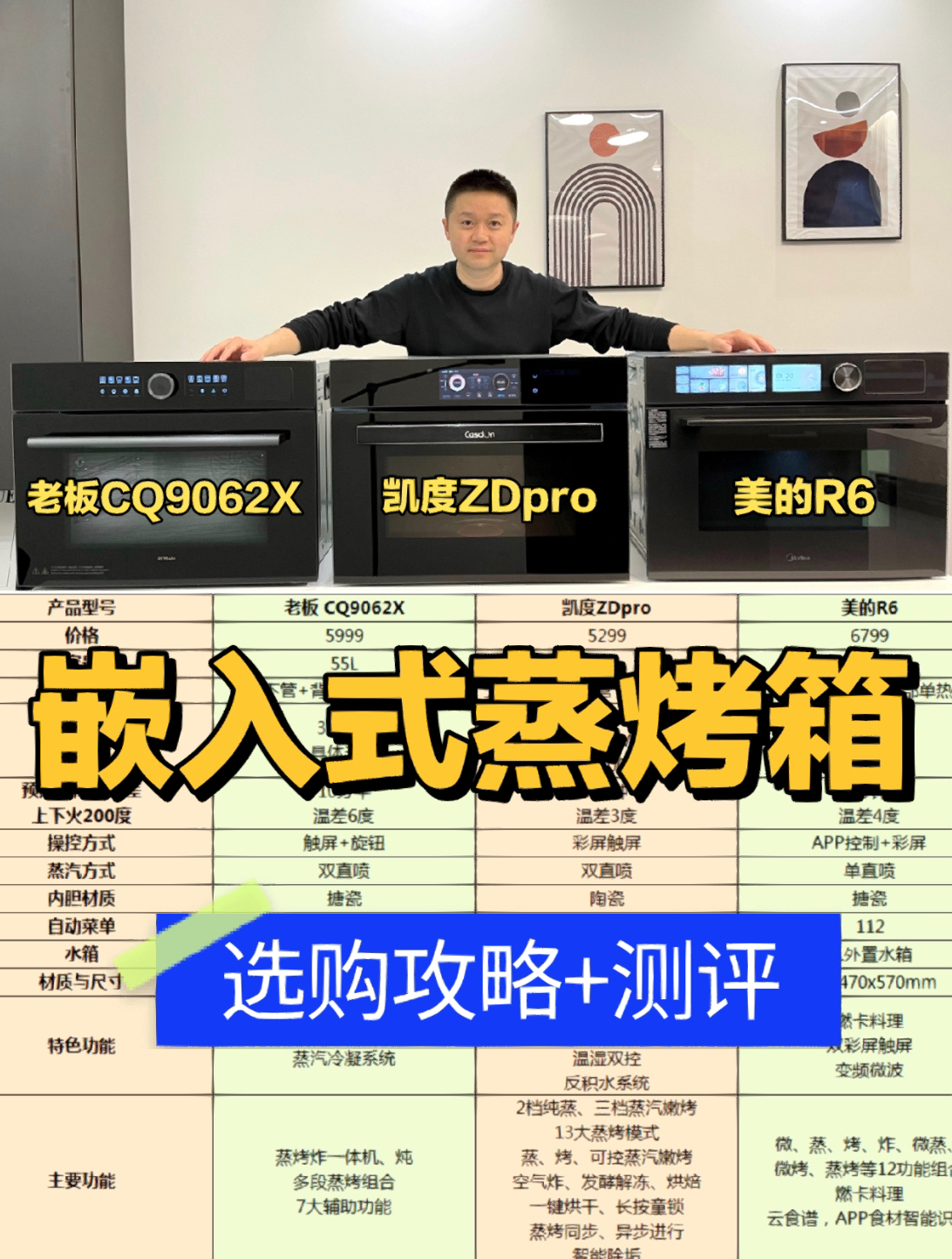 嵌入式蒸烤一体机选购攻略和实物测评!大家喜欢哪种烤箱?