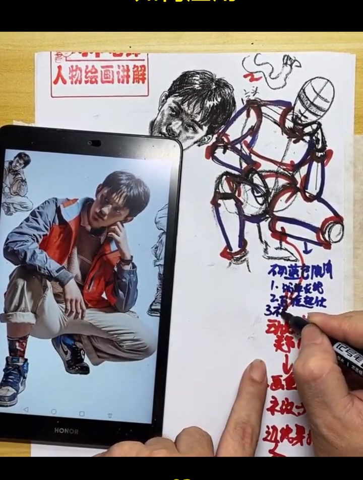 “速写的起稿方法”人物速写
