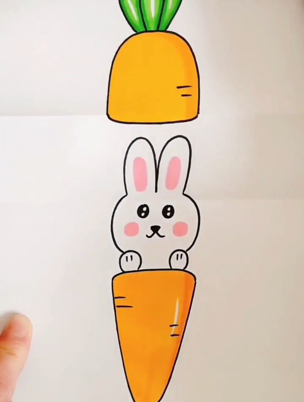 简笔画胡萝卜,从小在吃的胡萝卜这样画简单易学
