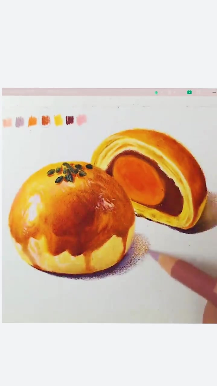 吃蛋黄酥不会画它,那赶紧看这视频