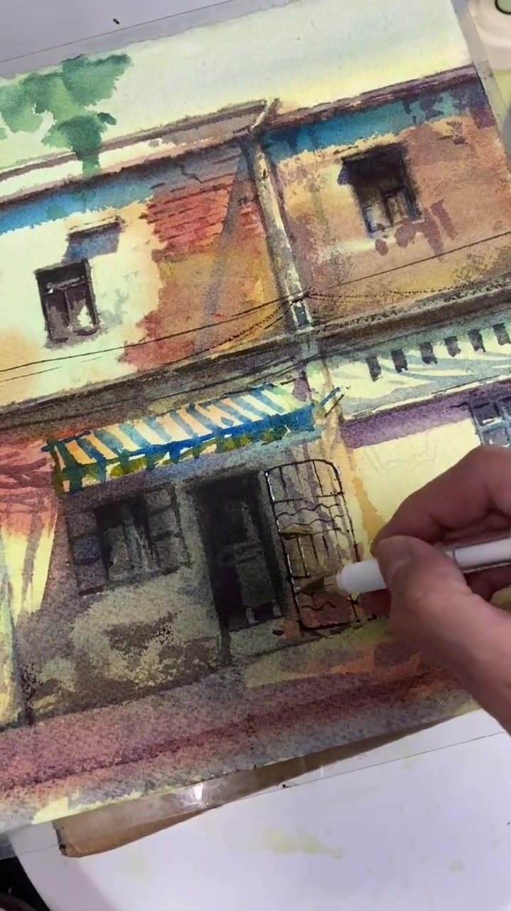 鸡蛋炒水彩视频,学废了