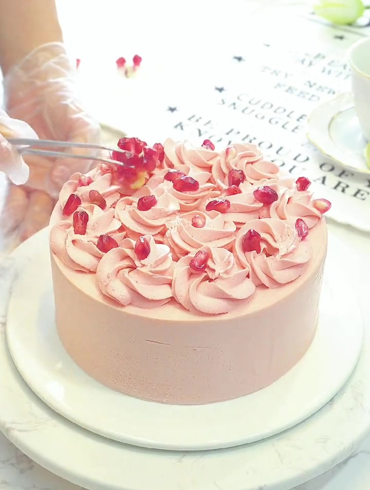 当季水果～红宝石石榴奶油芝士果冻蛋糕制作分享