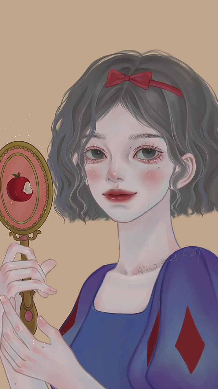 iPad手绘人物插画,白雪公主