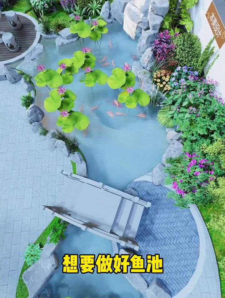 教你4点做好鱼池,一学就会!鱼池鱼池过滤鱼池假山庭院设计花园