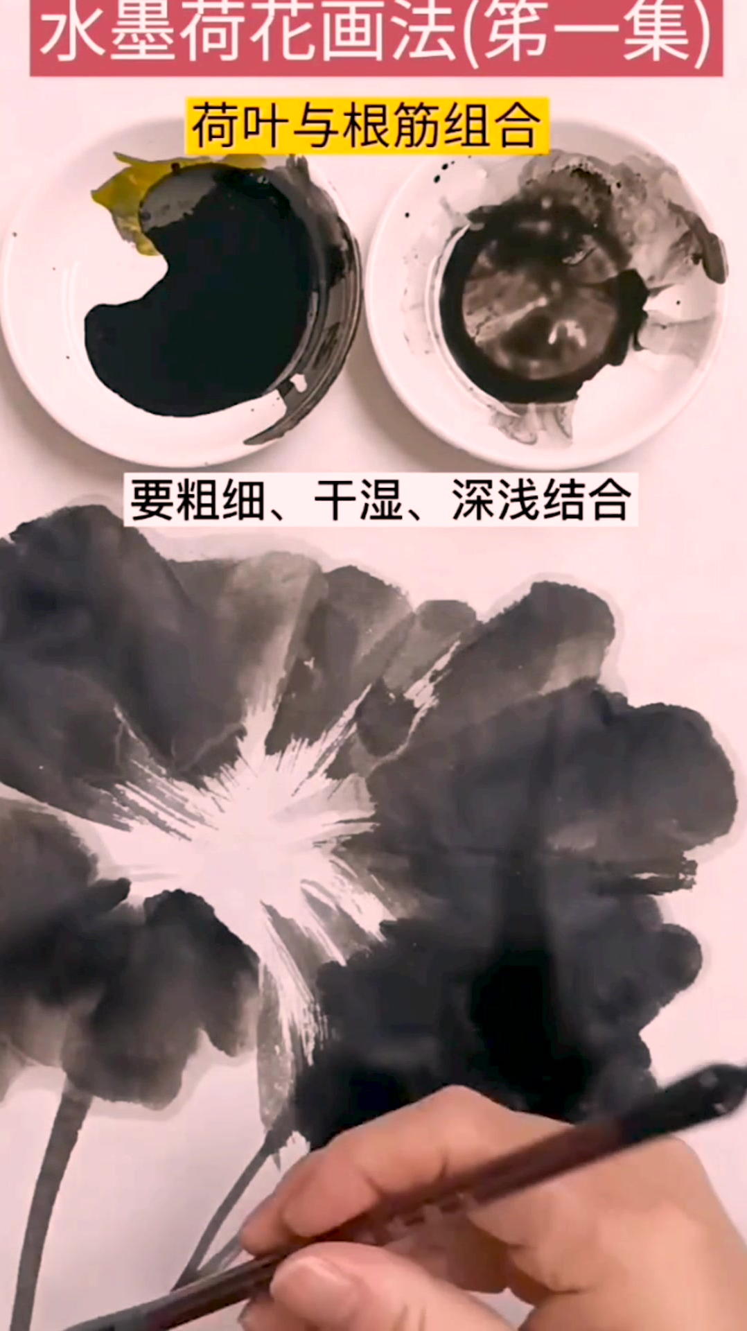 中国水墨写意荷花画法课程