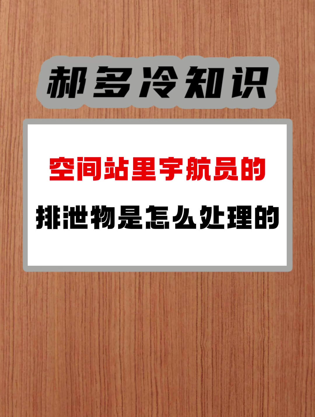 空间站里宇航员的排泄物是怎么处理的 没用的知识又增加了