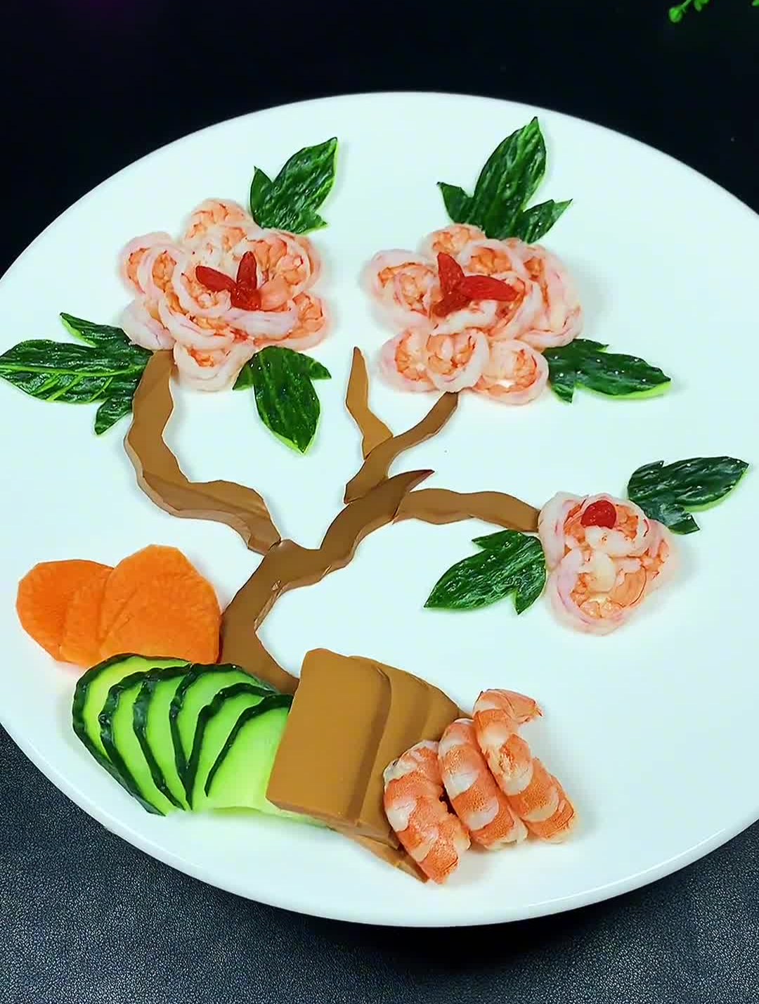 创意美食虾仁牡丹花,花开富贵虾的做法美食创作者
