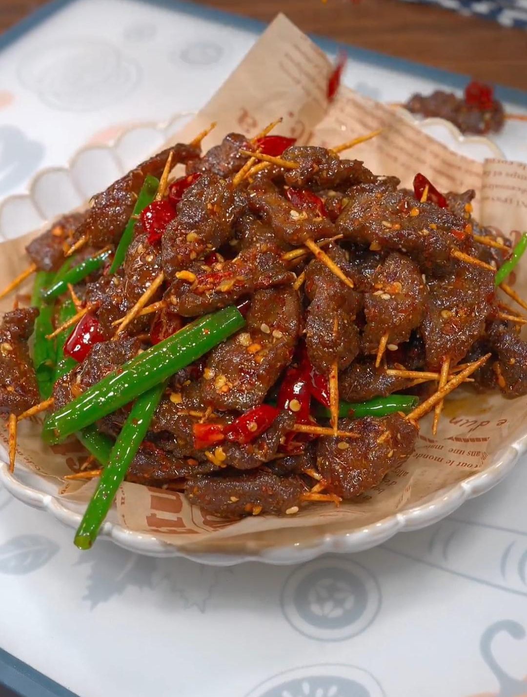 牙签牛肉这样做,比外面买的还好吃