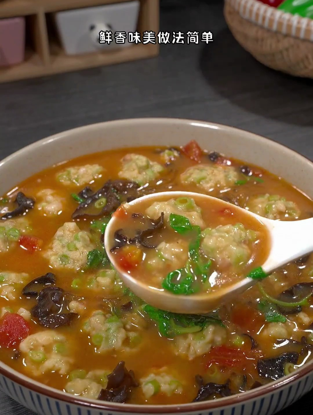 河南美食豆角疙瘩汤 汤鲜味美