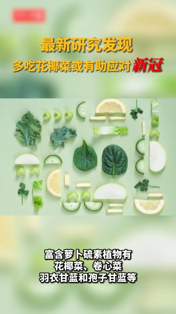花椰菜可能有助应对新冠病毒,富含的萝卜硫素能降低病毒复制能力