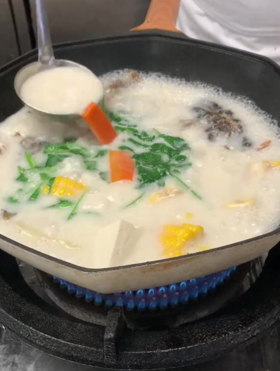 推荐个聚火汤,也是家常鱼头豆腐汤,熬夜的人士可以多饮点