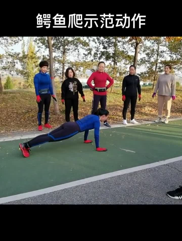 鳄鱼爬示范动作俯卧撑基础锻炼热门