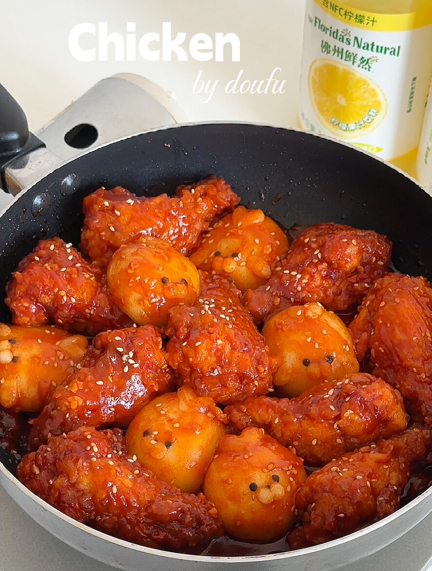 韩式炸鸡,梦幻柠檬气泡水