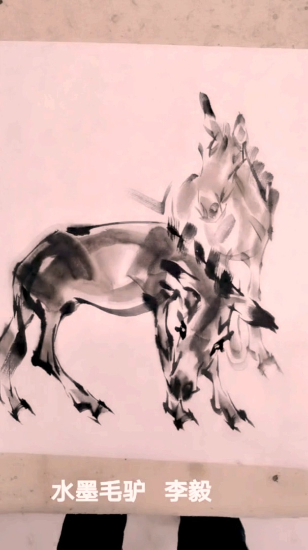 这才是真正的大师,中国写意画,水墨毛驴