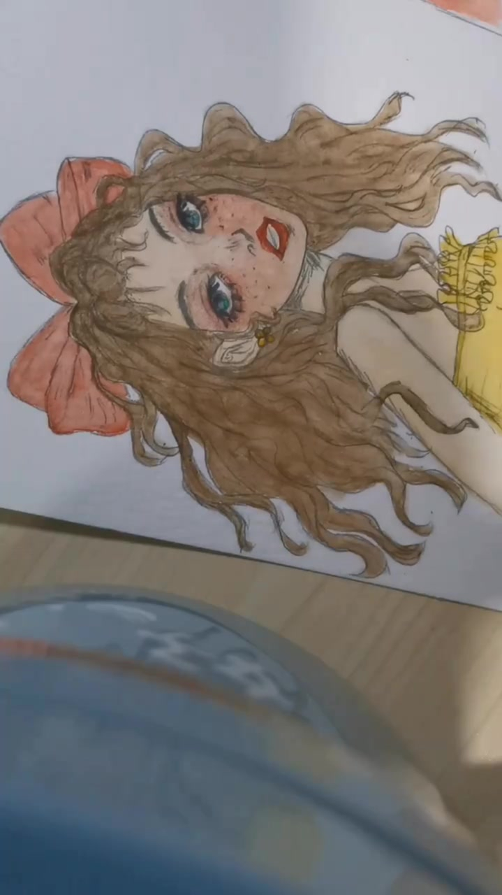 水彩人物,买了珠光水彩,但是好像不明显