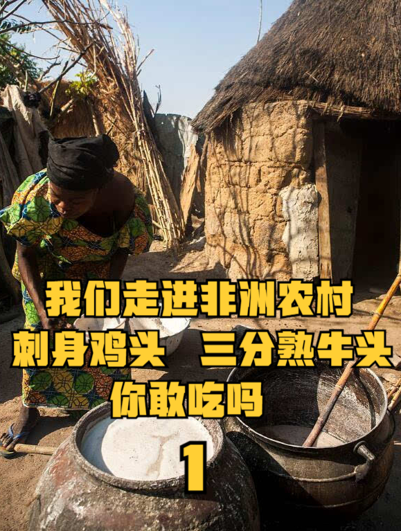 走进非洲农村,刺身鸡头,3分熟牛肉还带毛,你敢吃吗?