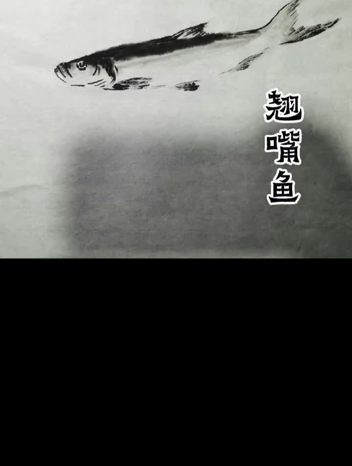国风合伙人水墨鱼国画鱼写意鱼国画翘嘴鱼国画教