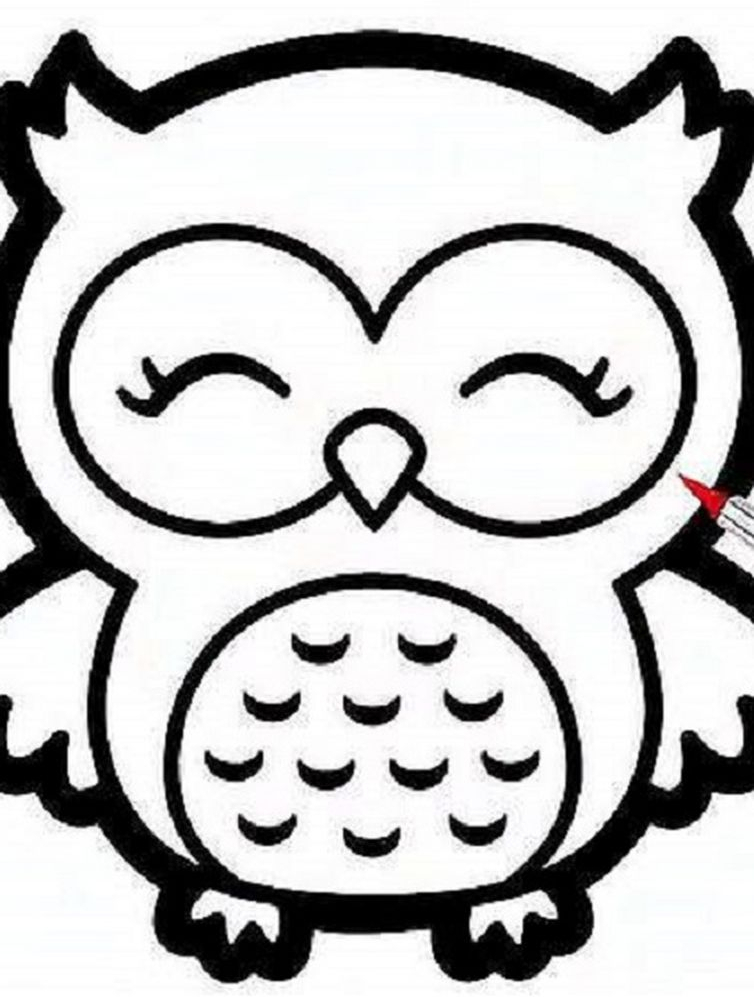 带着孩子画一画,幼儿简笔画上色教程:猫头鹰,先画后涂色