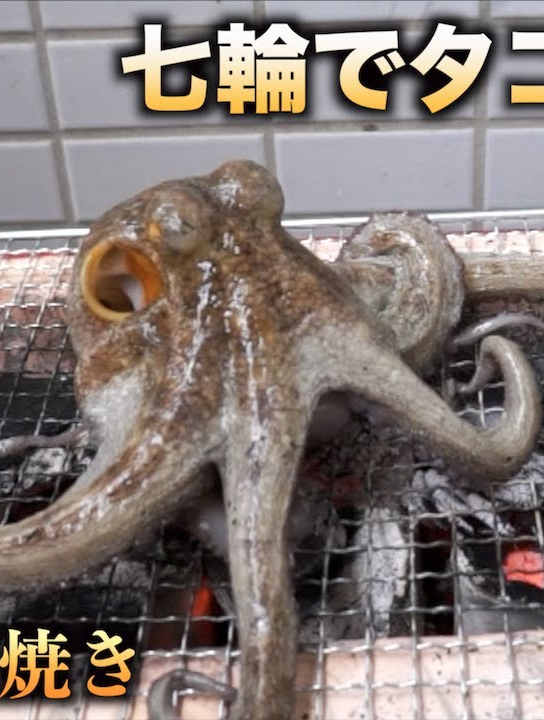 日本章鱼新吃法,碳烤活章鱼,仿佛还能听见章鱼的惨叫声!